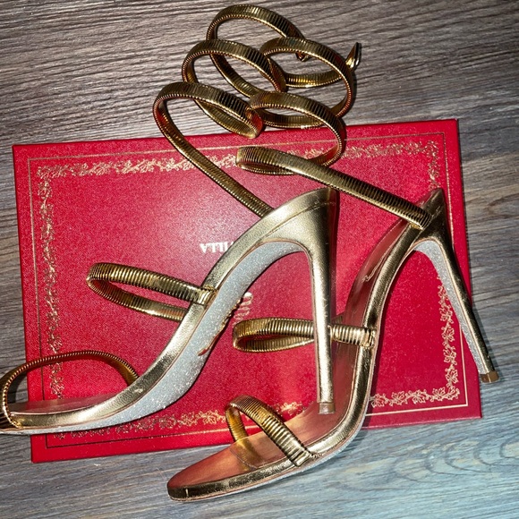 Rene CaoVilla Omega / Juniper Snake Spiral-Wrap Stiletto Sandals - Picture 15 of 16